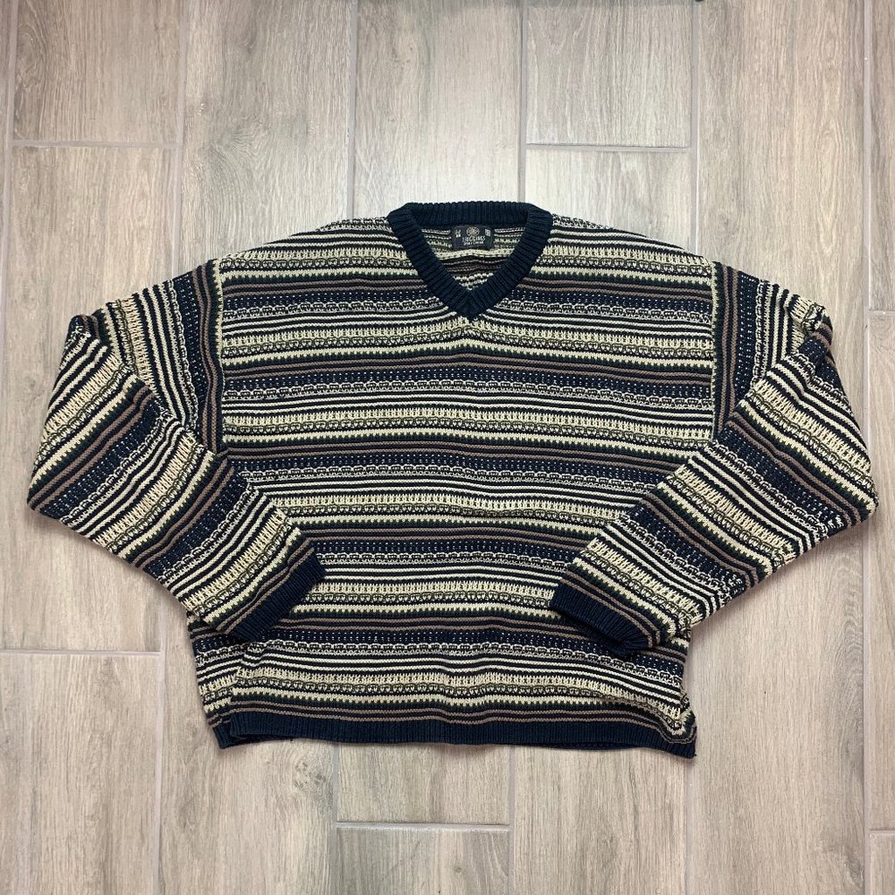 Vintage Authentic J. Riggings Sportswear Heavy Knit Sweater Men's Size X Large